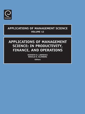 cover image of Applications of Management Science, Volume 12